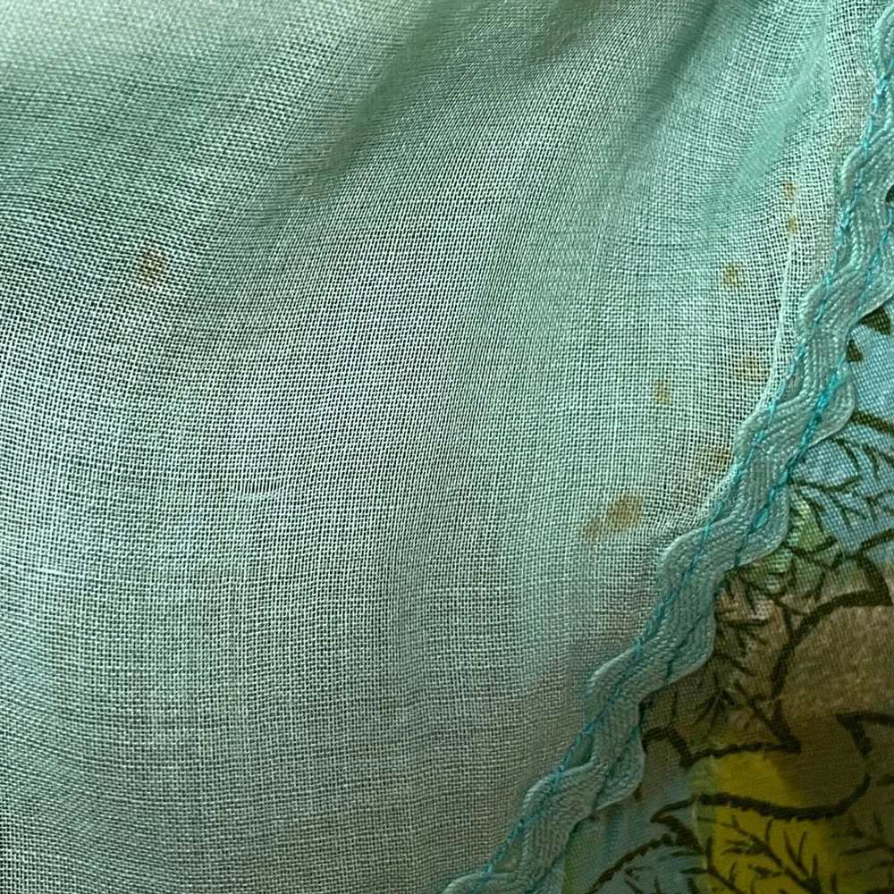 Vintage Half Apron Hostess Scalloped Hem Women Leaf Sheer Retro 1950s Tie Bow‎